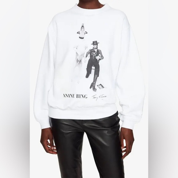 Anine Bing - Ramona Cotton Sweatshirt Ab X To David Bowie NWT - Picture 3 of 5